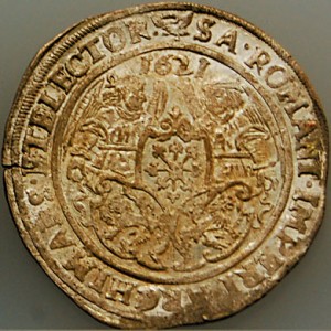 Sächsische Kippermünze aus den ersten Jahren des Dreißigjährigen Krieges.