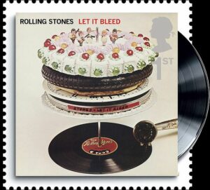 Plattencover der "Let it bleed" von den Rolling Stones auf Sondermarke der Royal Mail