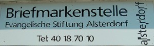 Briefmarkenstelle der Stiftung Alsterdorf.
