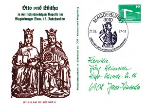Sitzgruppe im Magdeburger Dom, vermutlich Otto und seine erste Gemahlin Editha.