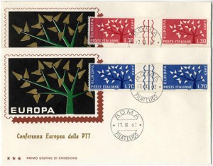 Europamarken aus dem Jahre 1962.
