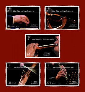 Fünf Marken zum Oberstorfer Musiksommer. Fünf Marken zum Oberstorfer Musiksommer.