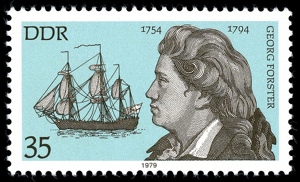 Johann Georg Forster auf DDR-Briefmarke von 1979