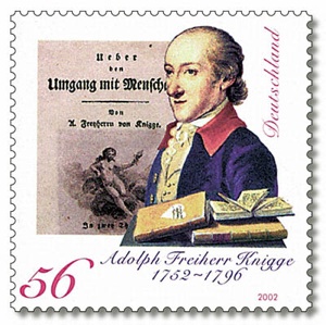 Adolph Freiherr Knigge auf Briefmarke von 2002