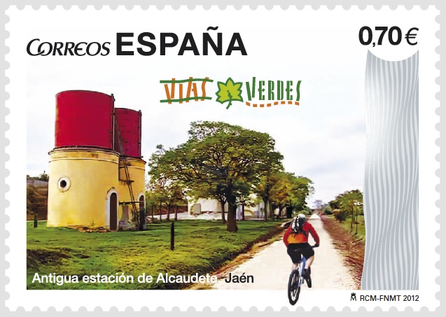 Spanische Vias Verdes auf Briefmarke
