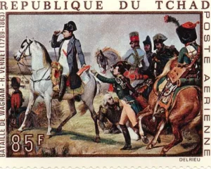 Napoleon bei Wagram auf Briefmarke aus dem Tschad