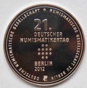 Medaille zum 21. Deutschen Numismatikertag in Berlin 2012.