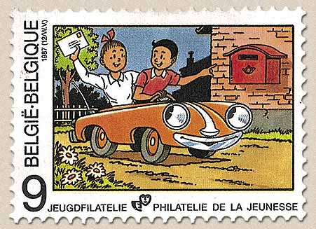 Suske und Wiske auf belgischer Briefmarke Jugendphilatelie 1987