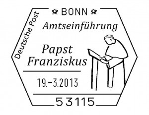 Deutschland 2013 Handwerbestempel Bonn Papst Franziskus
