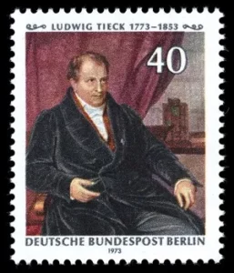 Briefmarke mit dem porträtierten Ludwig Tieck der Deutsche Bundespost Berlin von 1973.
