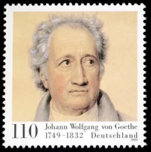 Briefmarke mit Johann Wolfgang von Goethe von 1999, MiNr. 2073.