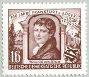DDR-Briefmarke mit Heinrich von Kleist von 1953.