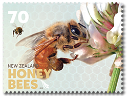Bienen-Briefmarke aus Neuseeland
