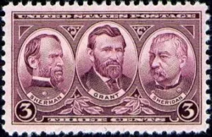 Die siegreichen Generäle des Nordens, Sherman, Grant und Sheridan