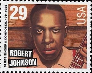 Robert Johnson auf Briefmarke der USA von 1994
