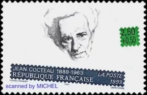 Jean Cocteau auf Briefmarke von Frankreich