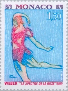 Plakat von Jean Cocteau auf Briefmarke aus Monaco