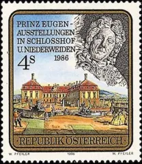 Prinz Eugen auf österreichischer Briefmarke von 1986 Prinz Eugen auf österreichischer Briefmarke von 1986
