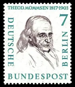 Theodor Mommsen auf Briefmarke der Deutschen Bundespost Berlin von 1958