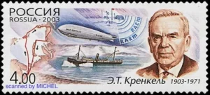 Ernst Krenkel auf russischer Briefmarke von 2003
