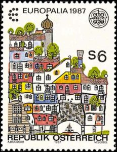 Friedensreich Hundertwasser Briefmarke von 1987