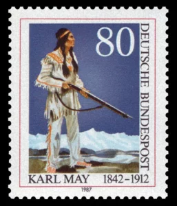 Winnetou auf Briefmarke zu Ehren Karl Mays