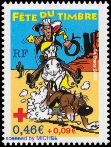 Lucky Luke auf Briefmarke Frankreich