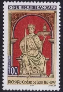 Richard Löwenherz auf französischer Briefmarke von 1999