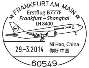 Die Frachtmaschine fliegt nach China.