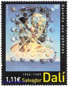 Salvador Dali auf Briefmarke Frankreich 2004 Salvador Dali auf Briefmarke Frankreich 2004