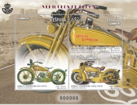 Harley-Davidson auf spanischem Briefmarkenblock