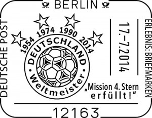 Deutschland 2014 Handwerbestempel Fussball-Weltmeister