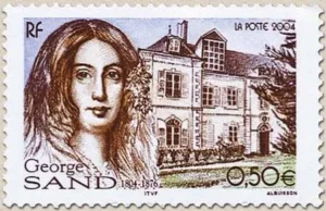 George Sand auf Briefmarke Frankreich 2004