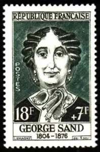 George Sand auf Briefmarke Frankreich 1957