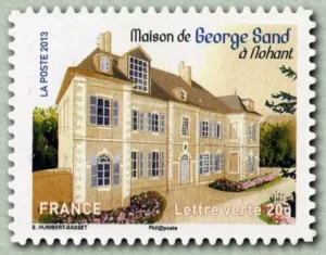 Haus von George Sand auf Briefmarke aus Frankreich von 2013