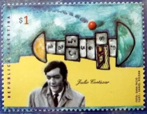 Julio Cortazar auf Briefmarke aus Argentinien