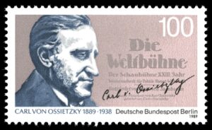 Carl von Ossietzky auf Berliner Briefmarke von 1989