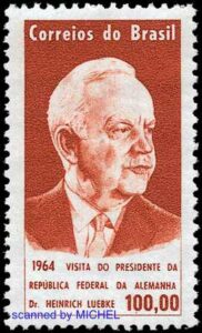 Heinrich Luebke auf Briefmarke aus Brasilien