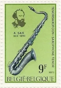 Adolphe Sax auf Briefmarke von 1973