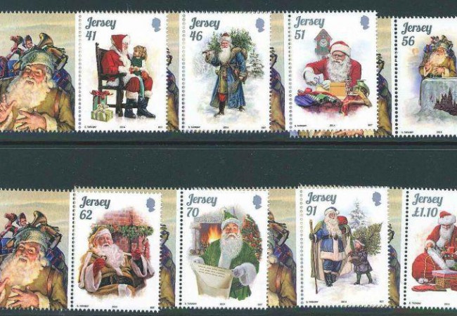 Post Jersey: Weihnachtsbriefmarken 2014, nassklebend