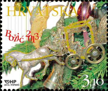 Post-Kroatien: Weihnachtsbriefmarke 2013, nassklebend