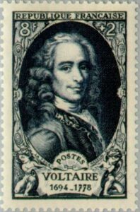 Voltaire auf Briefmarke aus Frankreich
