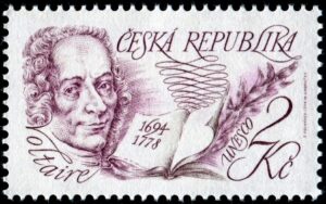 Voltaire auf Briefmarke aus Tschechien