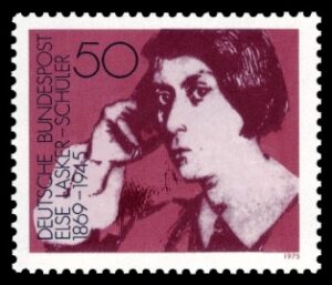 Else Lasker-Schüler auf einer Briefmarke der BRD im Jahr 1975, MiNr. 828.