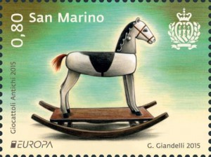 Schaukelpferd auf Briefmarke von San Marino
