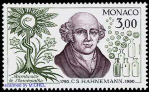 Samuel Hahnemann auf Briefmarke aus Monaco.