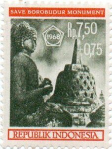 Borobodur auf Briefmarke aus Indonesien
