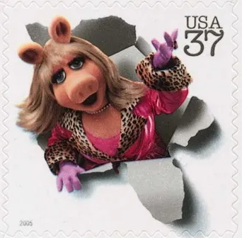 Miss Piggy auf Briefmarke USA 2005