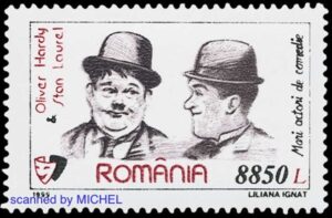  Große Komödianten: Oliver Hardy und Stan Laurel (MiNr. 5439 Rumänien)