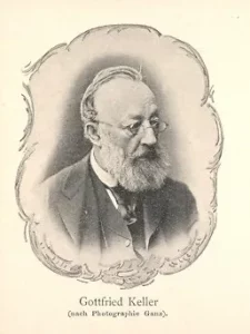 Ansichtskarte mit Porträt des Dichters Gottfried Keller (ansichtskartenversand.com)